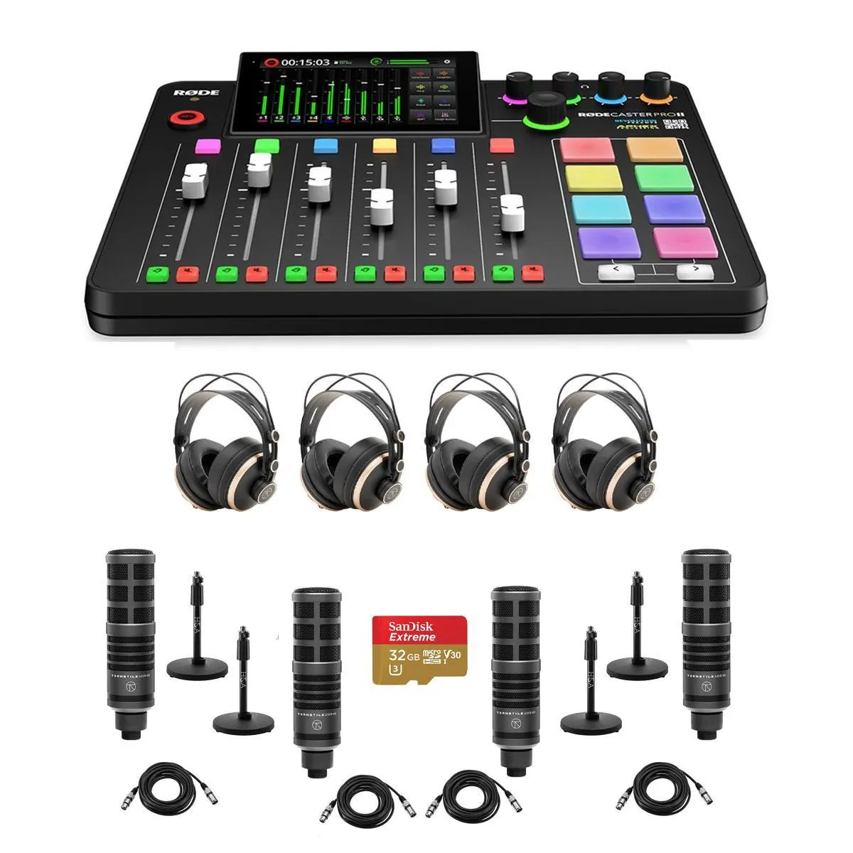 Комплект для подкастов Rode RCPIITAK7 RODECaster Pro II Integrated Audio Production Studio Console Bundle