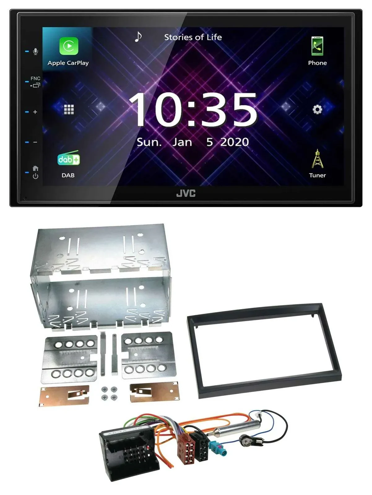 JVC DAB 2DIN MP3 Bluetooth USB Autoradio für Peugeot Expert 207 307 Partner Prof