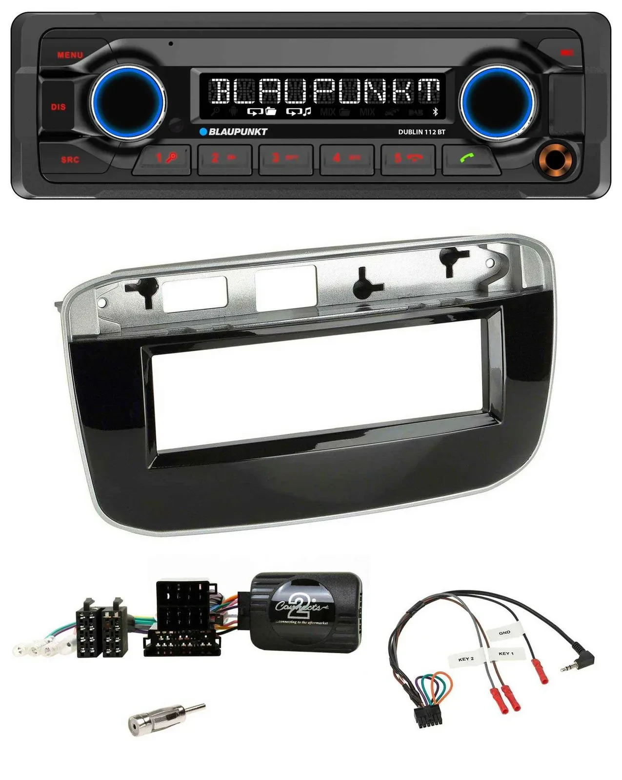 Автомагнитола для Fiat Punto/Punto Evo (с 2009) Blaupunkt Bluetooth, USB, MP3, поддержка кнопок на руле