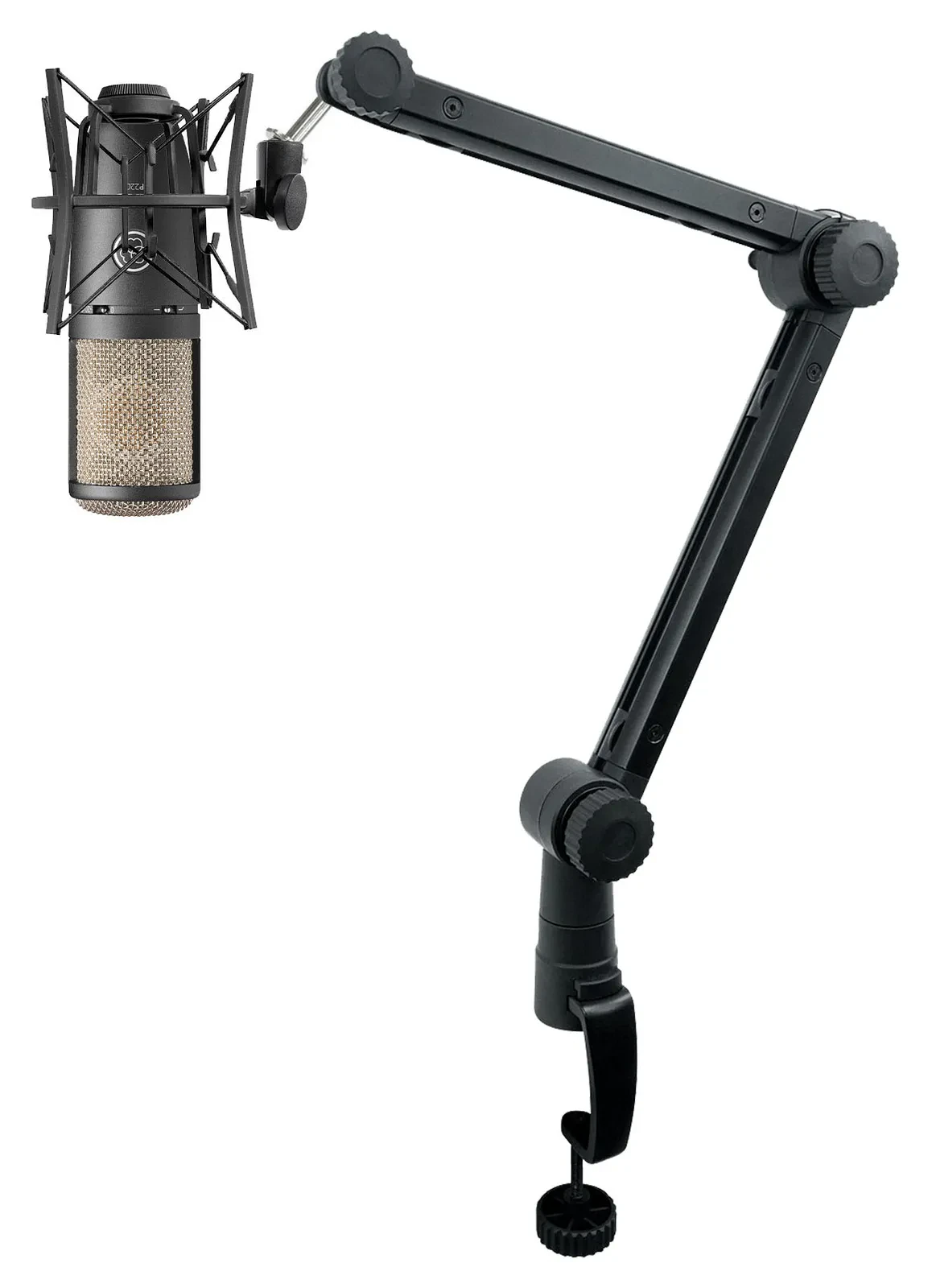AKG P220 Studio Condenser Recording Microphone+Shockmount+Pro Mic Boom Arm