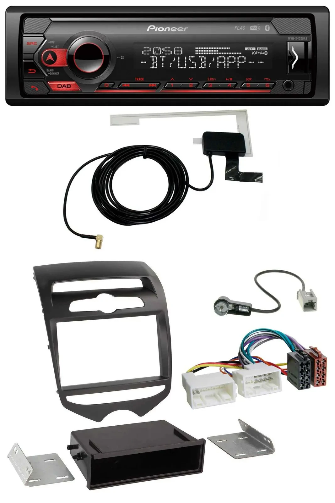 Pioneer DAB USB MP3 Bluetooth Autoradio für Hyundai ix20 (ab 10) man. Klima
