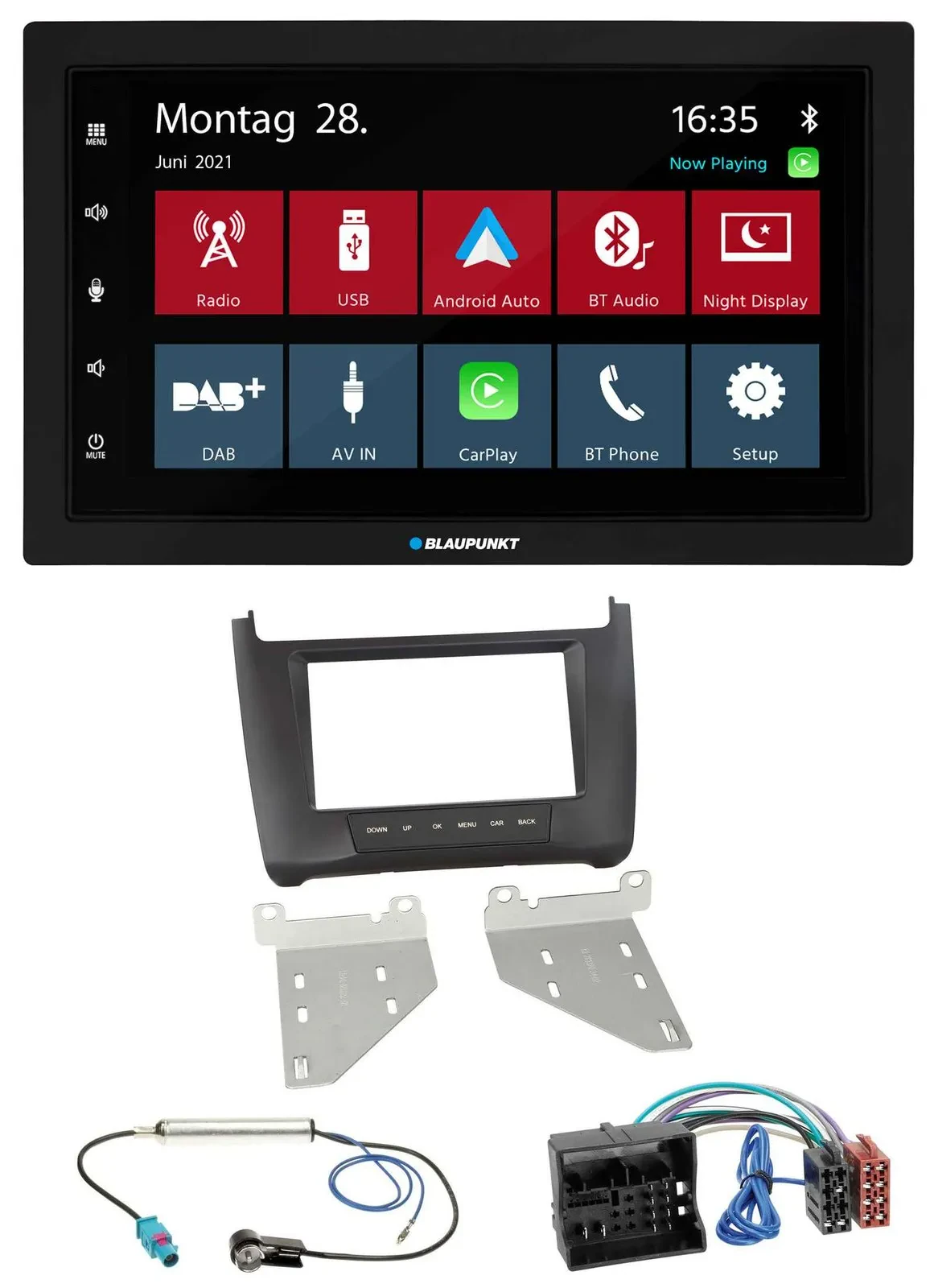 Blaupunkt MP3 Bluetooth DAB 2DIN USB Autoradio für VW Polo (ab 14) schwarz