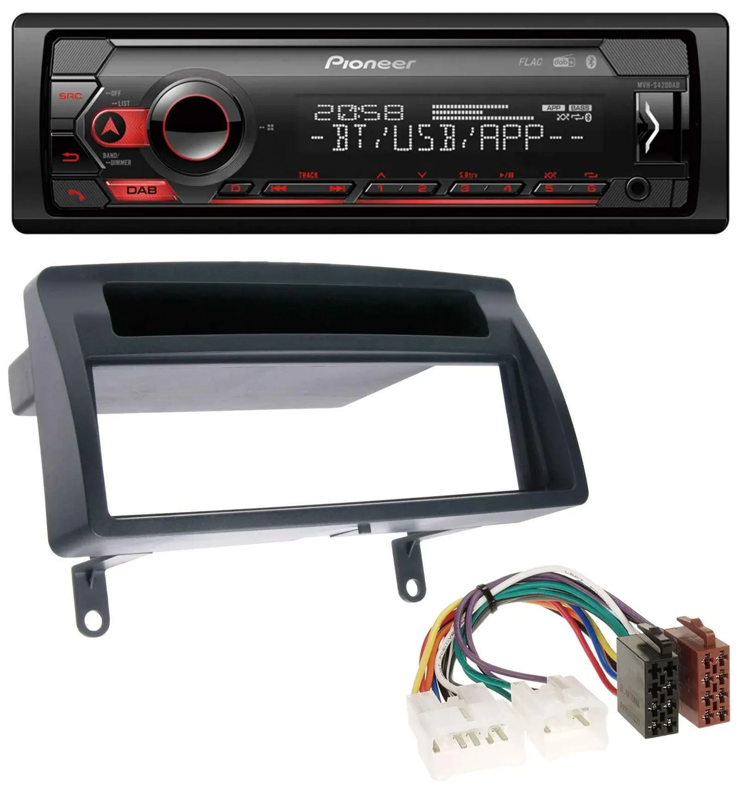 Pioneer MP3 USB DAB Bluetooth Autoradio für Toyota Corolla E12 2003-2008 dunkelg