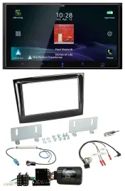 JVC USB Bluetooth 2DIN DAB Lenkrad Autoradio für Fiat Doblo VDO ab 2015 piano