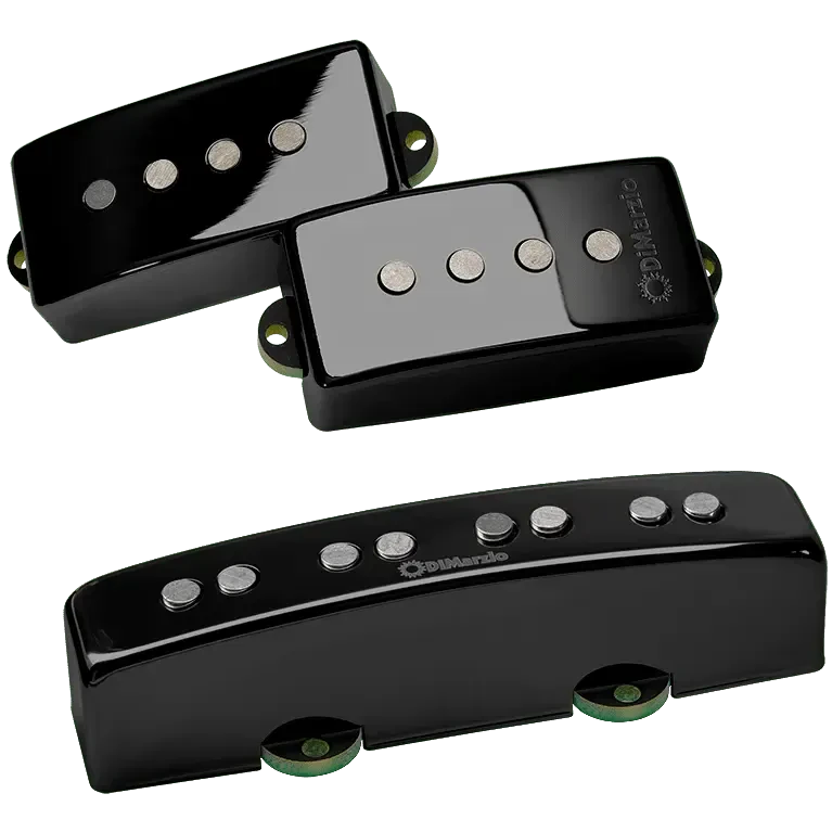 Комплект звукоснимателей для бас-гитары DiMarzio DP306GB Sixties PJ Gloss Black Metal