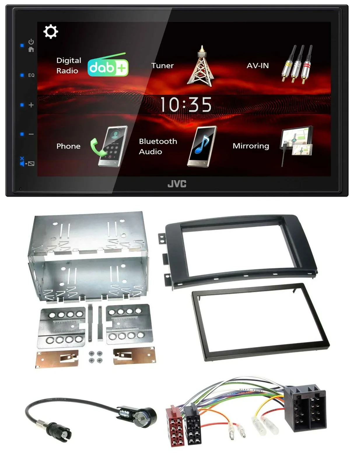 Автомагнитола JVC 2-DIN, USB, Bluetooth, MP3, DAB для Smart ForFour (2004–2006), ForTwo (2007–2010)