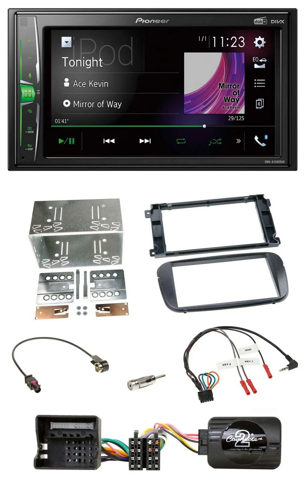 Pioneer 2DIN Lenkrad DAB USB Bluetooth Autoradio für Ford S-Max Mondeo 07-14 Pro