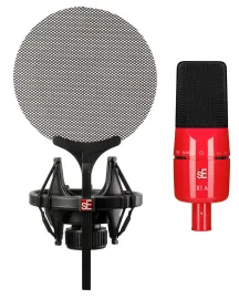 Se Electronics X1 A 25th Anniversary Red Studio Microphone+Pop Filter+ShockMount