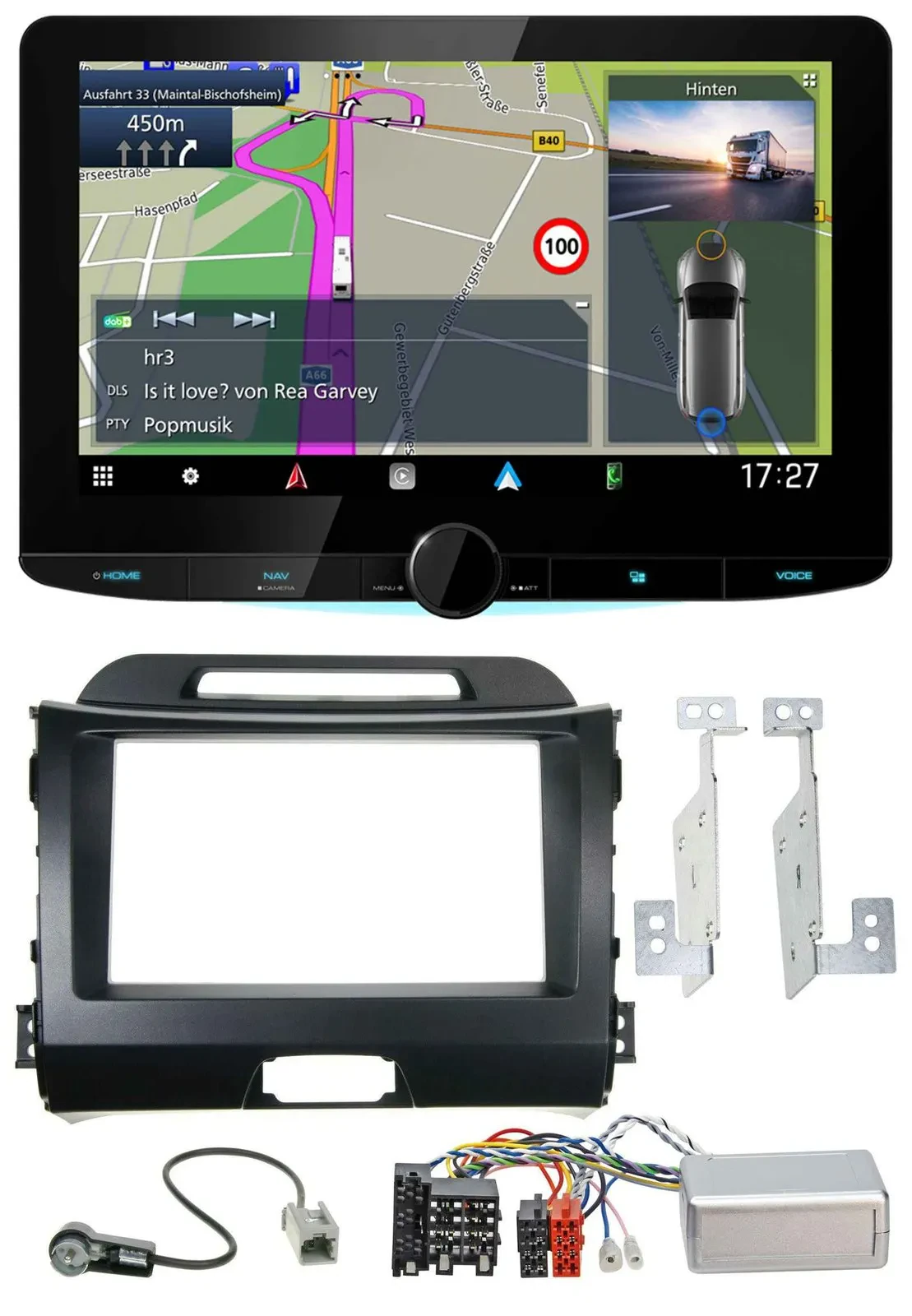Автомагнитола для Kia Sportage III (2010–2015) Kenwood 2 DIN Bluetooth DAB TMC USB навигация