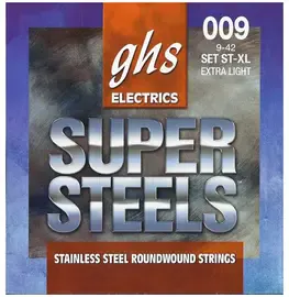 Струны для электрогитары GHS Strings ST-XL Super Steels 9-42
