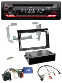 Автомагнитола для Fiat Ducato (2008–2011) JVC CD, DAB, USB, Bluetooth, поддержка управления с руля, цвет черный глянец