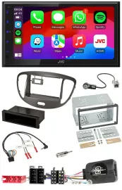 JVC Bluetooth USB Lenkrad 2DIN DAB Autoradio für Hyundai i10 2009-13 dunkelsilbe