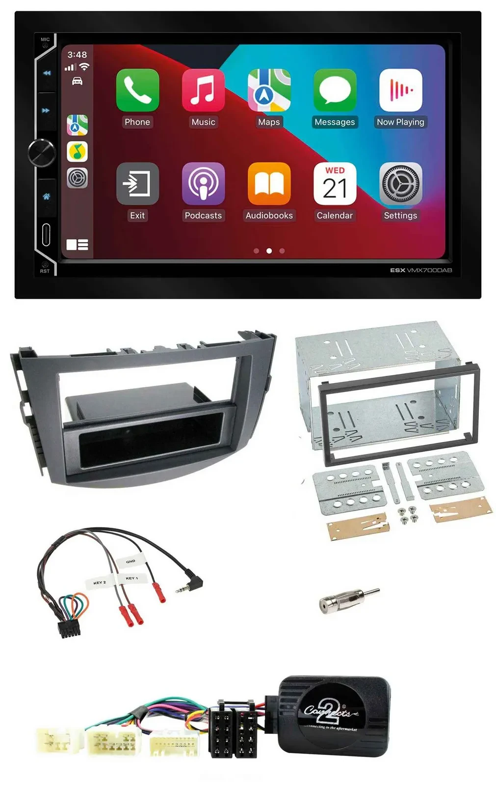 ESX 2DIN DAB USB Lenkrad Bluetooth Autoradio für Toyota RAV 4 2006-2011