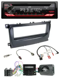 JVC CD DAB USB Bluetooth Lenkrad Autoradio für Ford C-Max Can 07-10 Focus schwar
