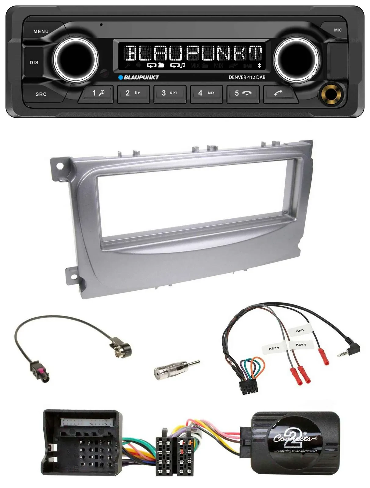 Blaupunkt Bluetooth DAB Lenkrad USB Autoradio für Ford Galaxy C-Max ab 2007 Focu