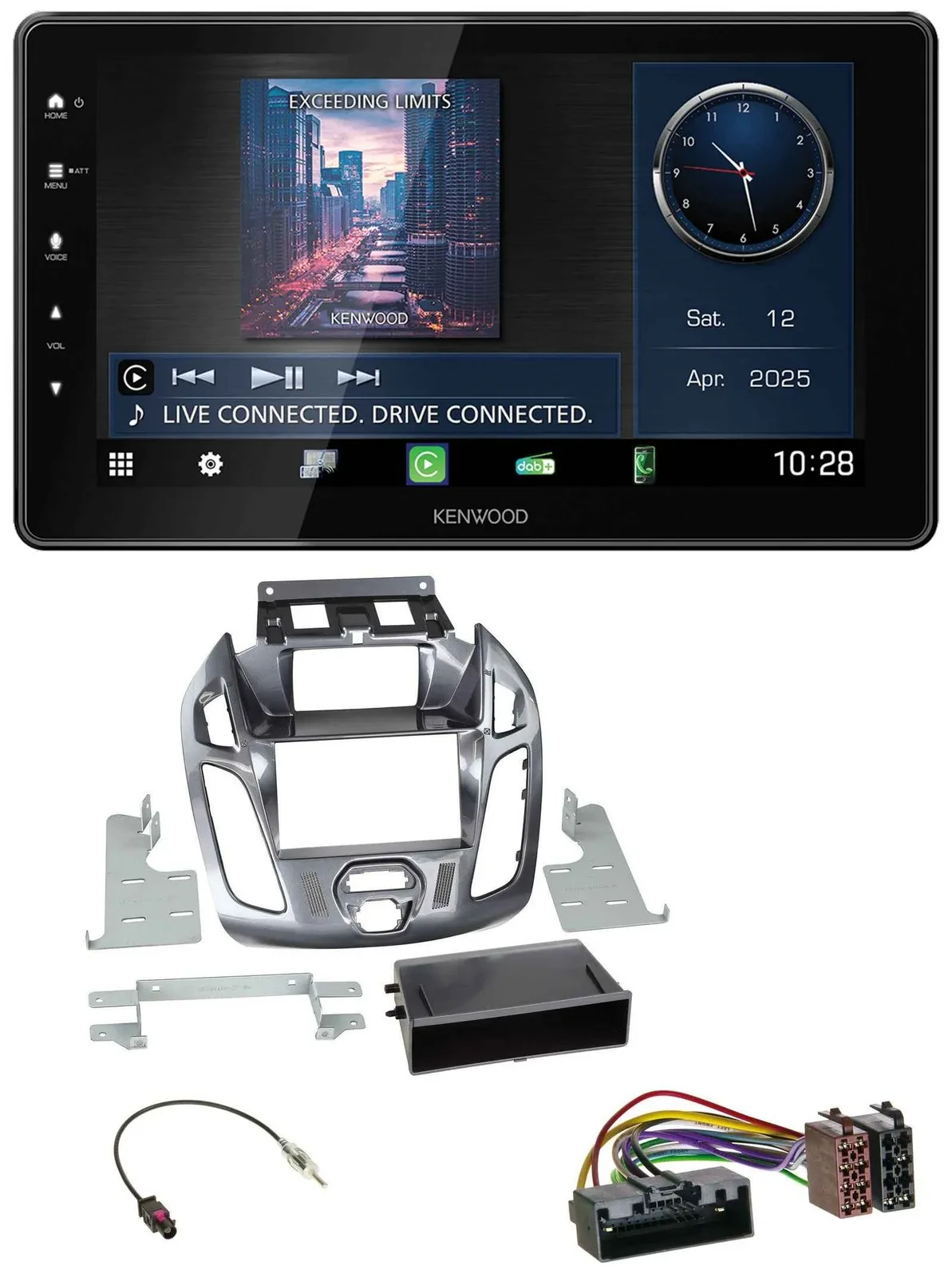 Kenwood MP3 Bluetooth USB DAB Autoradio für Ford Transit Connect 2012-2018 Displ