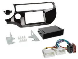 Установочный комплект для DIN-магнитолы Caraudio24 Kia Rio UB (с 2015), чёрный глянец