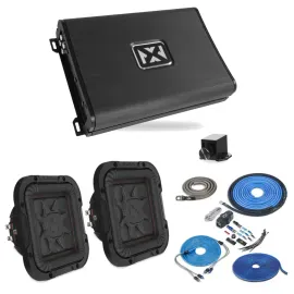 Аудиокомплект для автомобиля NVX VAD8402v2 2‑канальный усилитель + 2x Kicker L7T84 8" сабвуфера, проводка 4 Gauge (набор)