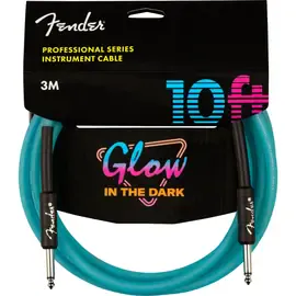 Инструментальный кабель Fender Professional Series Glow in the Dark Cable Blue 10 Feet