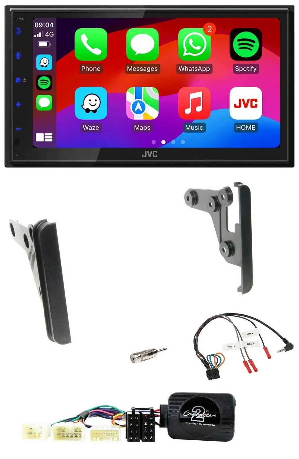 JVC Bluetooth 2DIN Lenkrad DAB USB Autoradio für Toyota FJ ab 2007