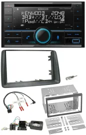 Kenwood CD 2DIN DAB USB Lenkrad Bluetooth Autoradio für Fiat Panda 2007-2012 gra