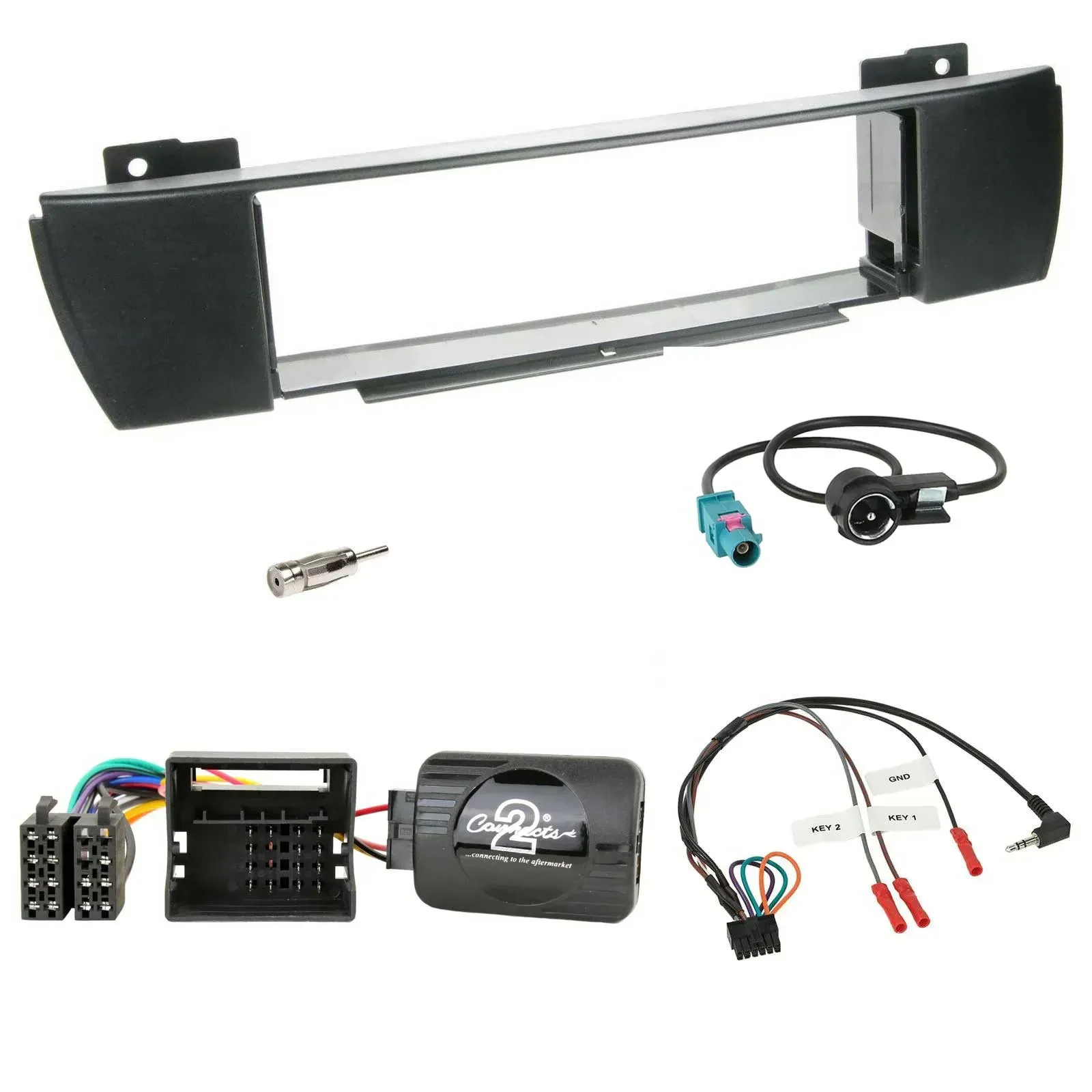 Einbauset Lenkradadapter DIN Autoradio für BMW X3 E83 2004-2010 mittig