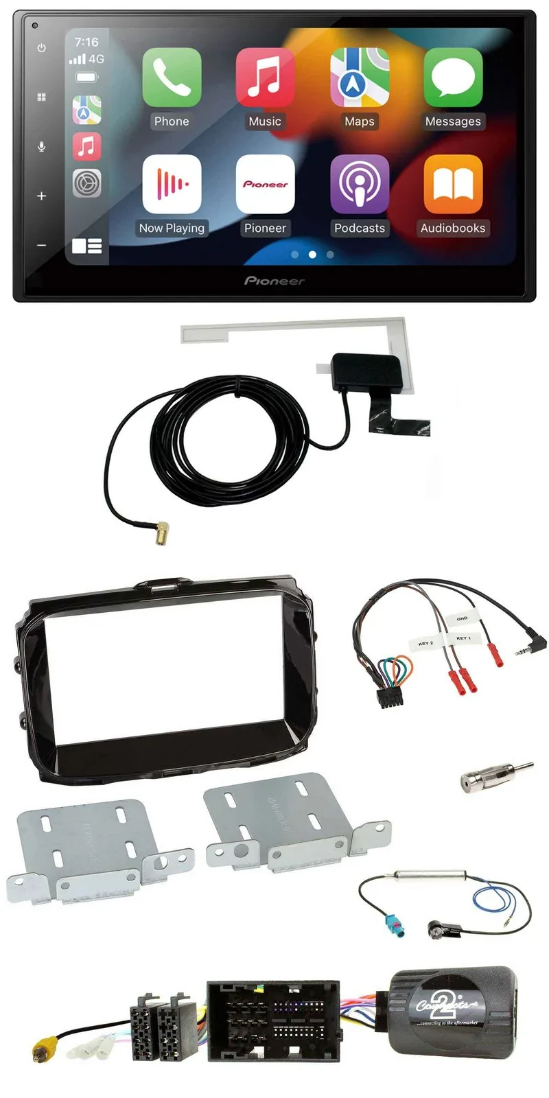 Автомагнитола для Alfa Romeo Giulietta 2014–2021 Pioneer 2DIN, USB, Bluetooth, DAB