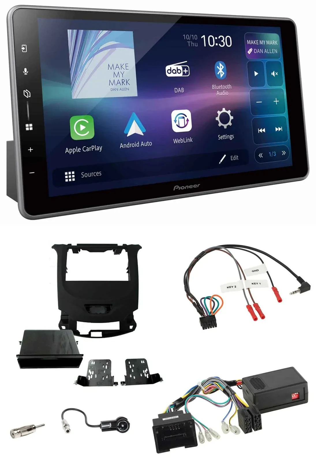 Автомагнитола для Chevrolet Cruze (с 2016) Pioneer Bluetooth, USB, DAB, поддержка кнопок на руле