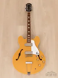 Полуакустическая электрогитара Epiphone Elitist 1965 Casino Natural Revolution Japan 2009 w/Case & Gibson P-90s