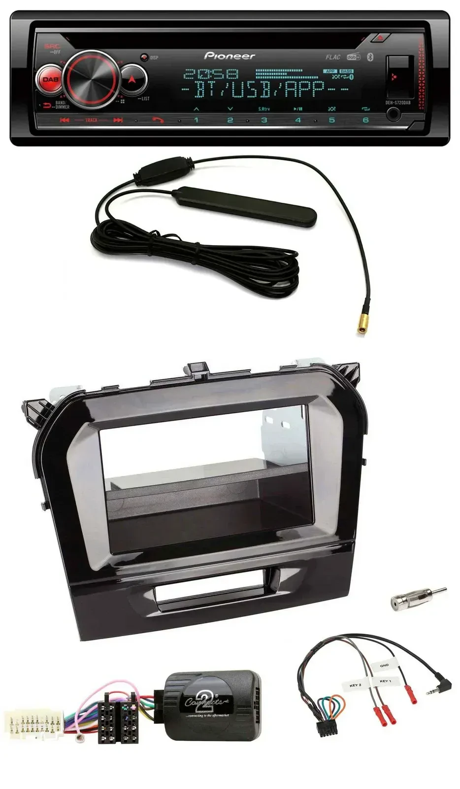 Pioneer USB DAB Lenkrad Bluetooth CD Autoradio für Suzuki Vitara ab 2015 piano s