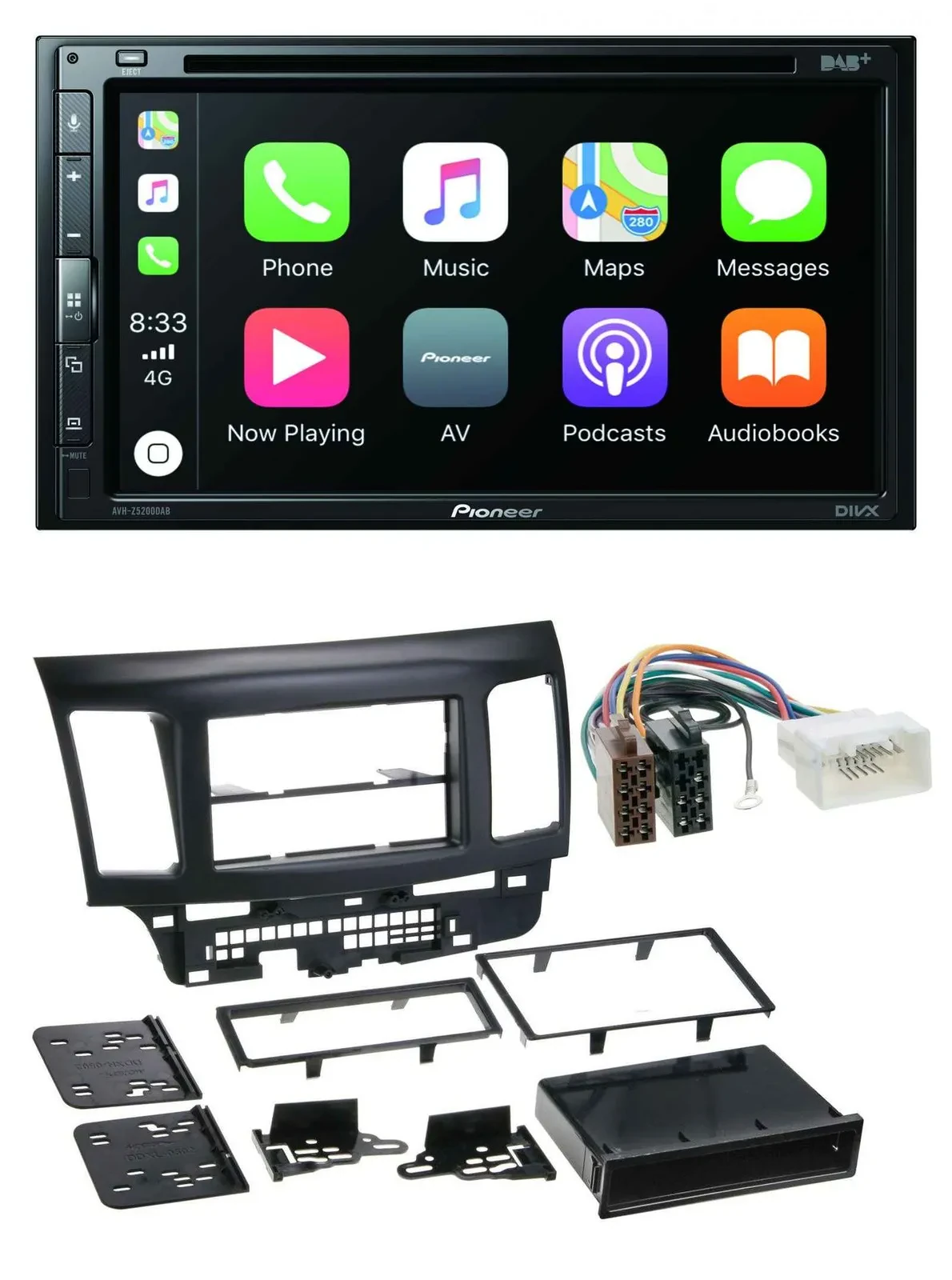 Автомагнитола для Mitsubishi Lancer/EVO (с 2008) Pioneer 2-DIN, DVD, DAB, Bluetooth, USB, MP3