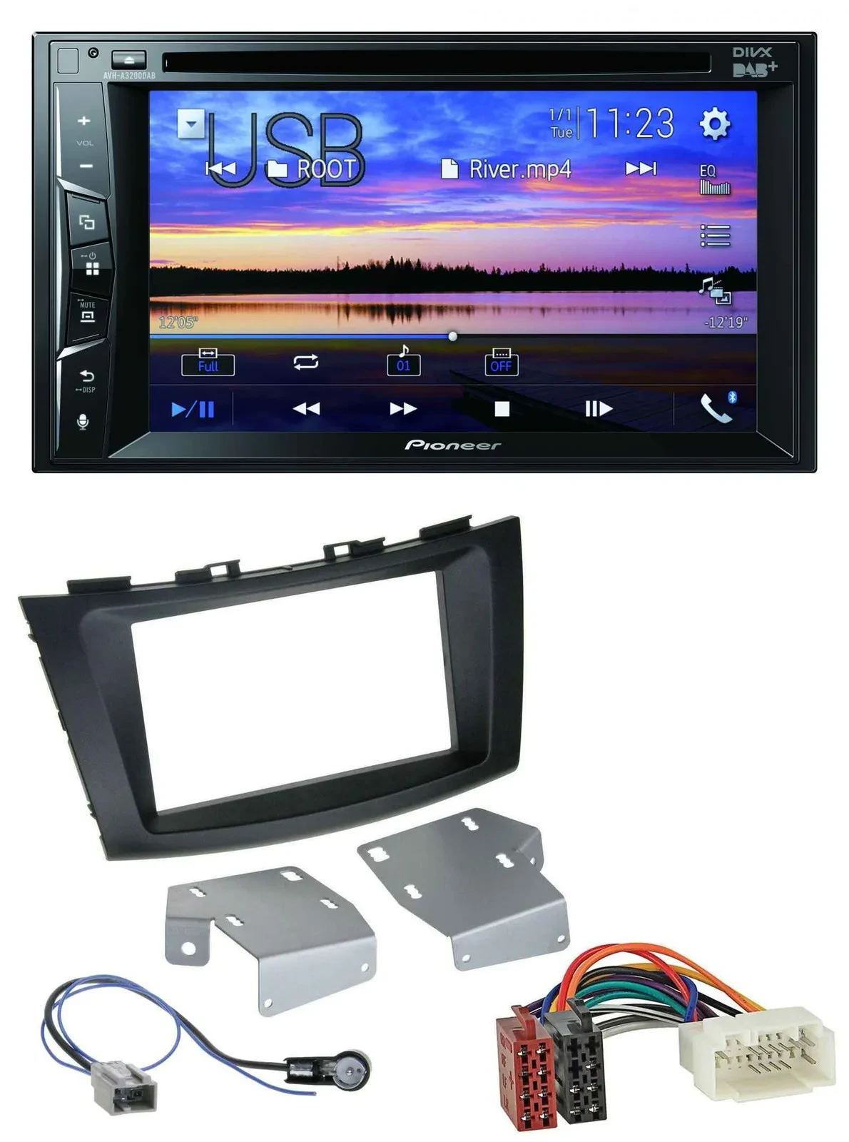 Автомагнитола для Suzuki Swift (с 2010) Pioneer 2-DIN, Bluetooth, USB, DVD, DAB, MP3