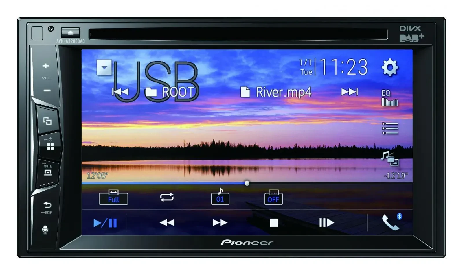 Автомагнитола Pioneer AVH-A3200DAB 2 DIN, CD/DVD/MP3, сенсорный экран, DAB, Bluetooth