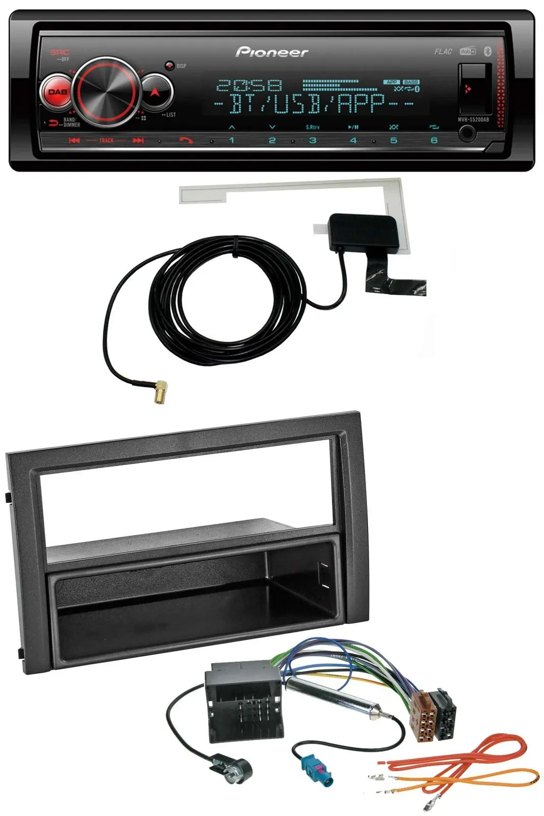 Pioneer Bluetooth DAB USB MP3 Autoradio für Skoda Fabia 6Y Facelift 2004-2007 Qu