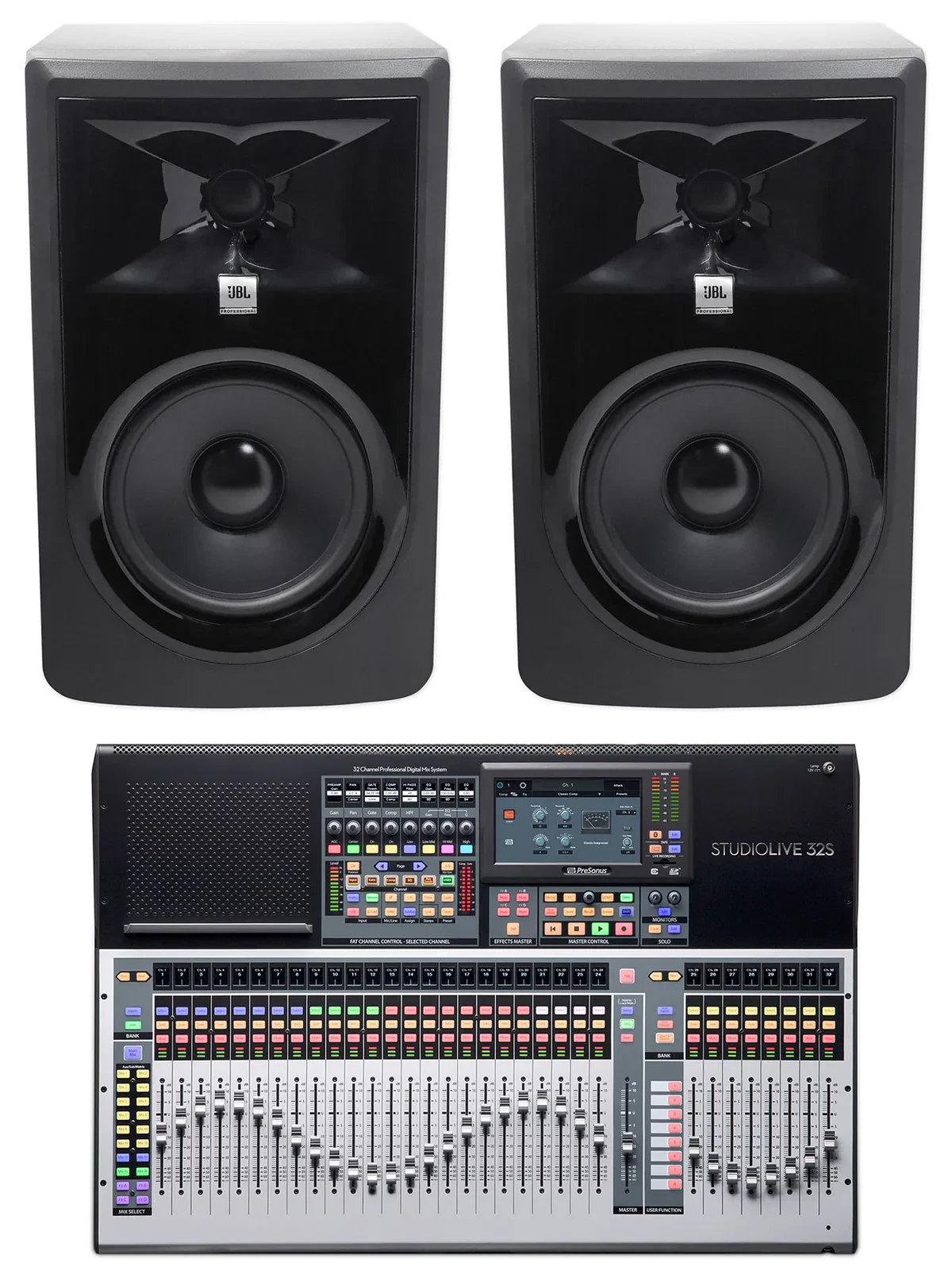 Presonus STUDIOLIVE 32S 32-Channel/22-Bus Digital Mixer + JBL Studio Monitors