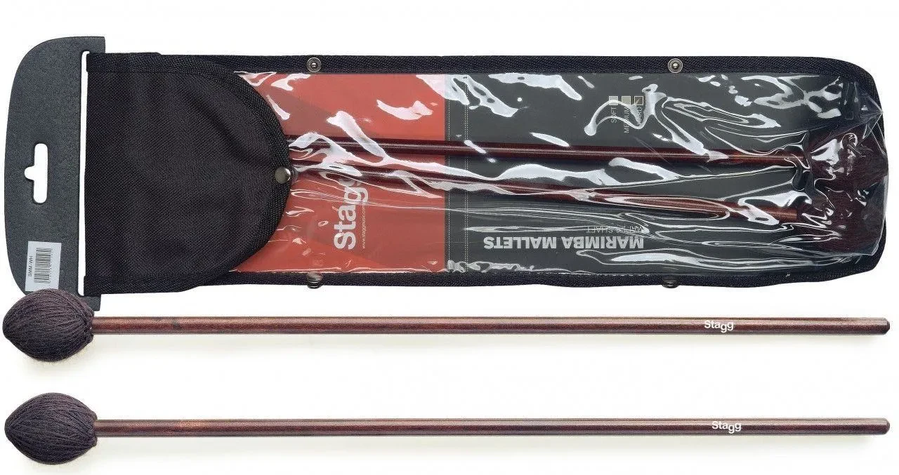 Stagg Model SMM-WH Pair of Marimba Mallets - Wool Wrapped Hard Head