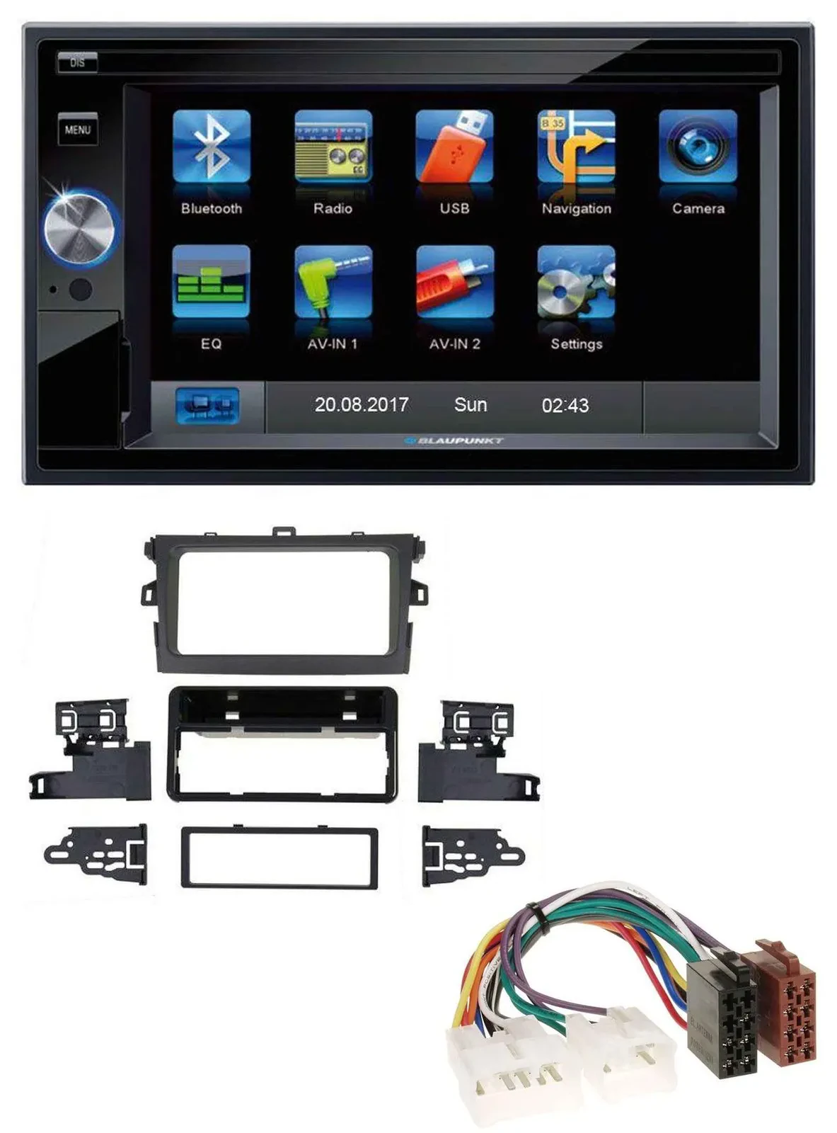 Blaupunkt SD Bluetooth 2DIN MP3 USB AUX Autoradio für Toyota Corolla 2009-2013 s