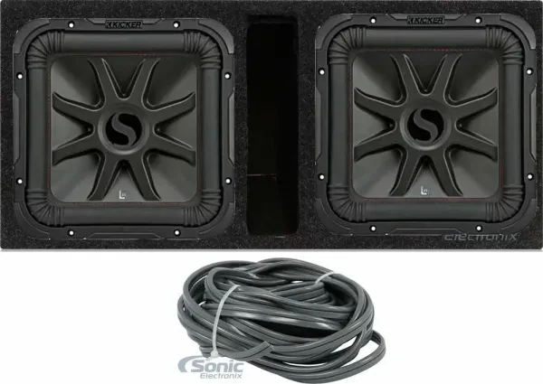 2) KICKER 45L7R124 2400W 12" L7R Subwoofers + Vented Subwoofer Box Enclosure