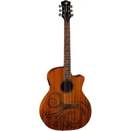 Электроакустическая гитара Luna Guitars Gypsy Tattoo Mahogany Acoustic-Electric Grand Concert Guitar Satin