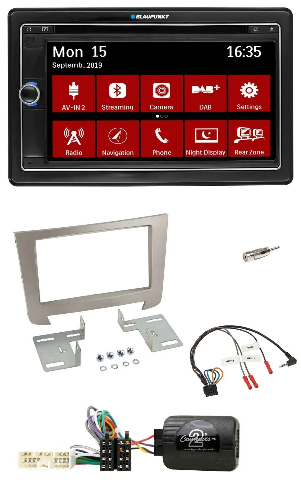 Blaupunkt 2DIN USB DAB Lenkrad Bluetooth TMC Navigation für SSangYong Rexton ab