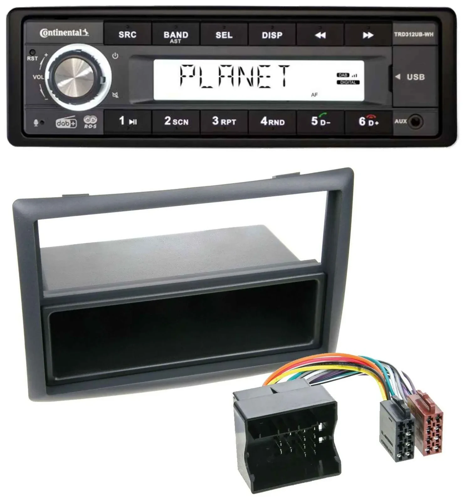 Автомагнитола Continental для Renault Megane (2009–2010) USB, 1-DIN, AUX, DAB, MP3