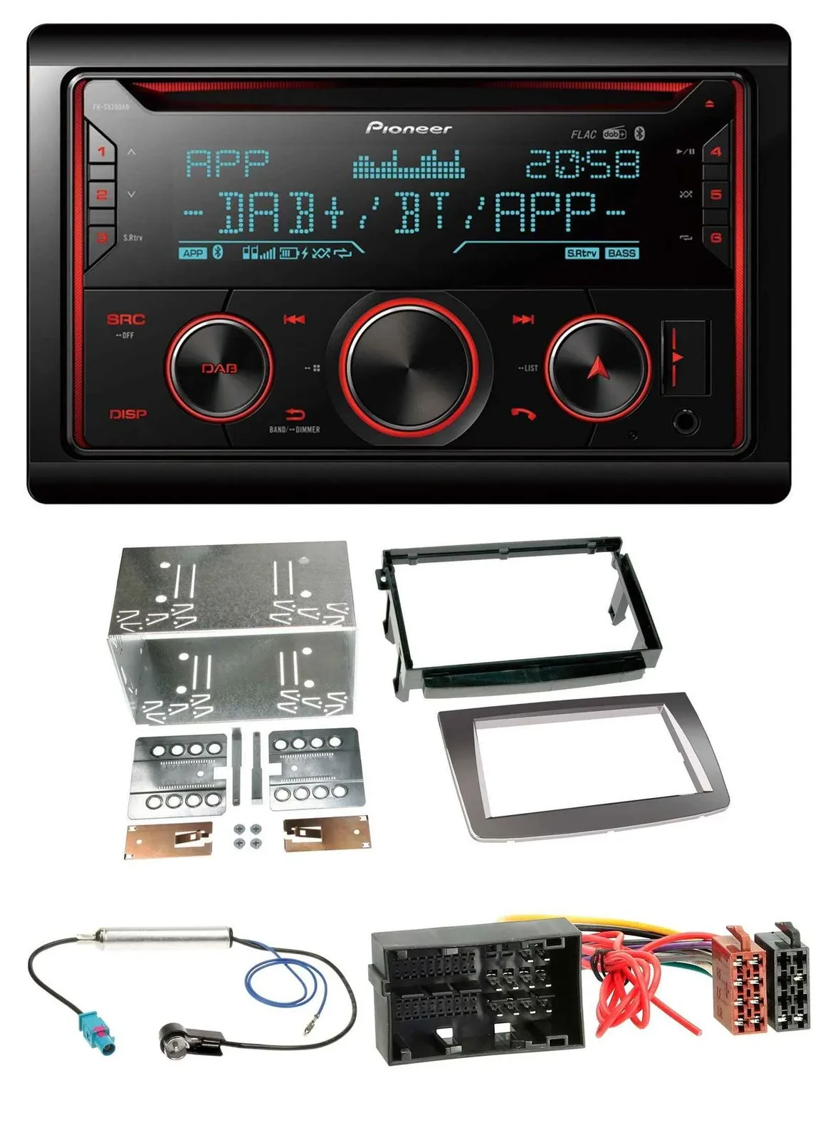 Автомагнитола для Alfa Romeo Mito Pioneer 2-DIN, DAB, Bluetooth, USB, CD, MP3