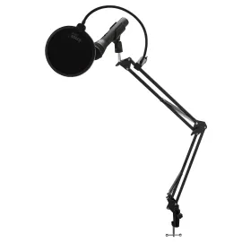 Samson Q2U Black Handheld Dynamic USB Microphone with Boom Arm and Pop Filter