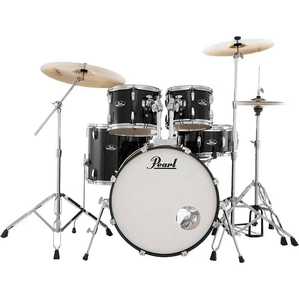 Pearl Roadshow 5-Piece Drum Set With Hardware and SABIAN PX Cymbals Jet Black
