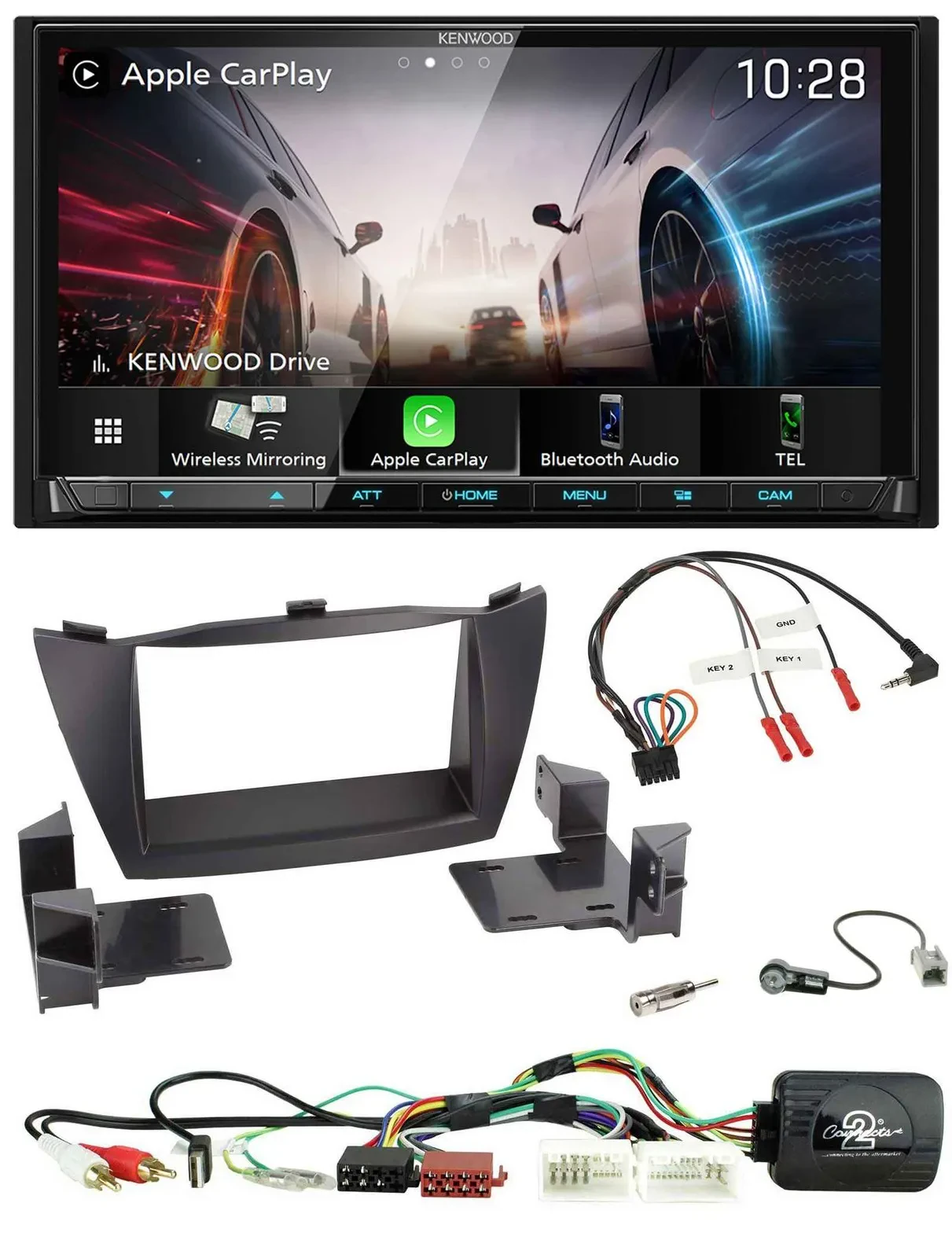 Kenwood Lenkrad 2DIN USB DAB Bluetooth Autoradio für Hyundai Tucson 2010-2015 sc