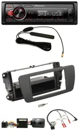 Автомагнитола для Seat Ibiza Pioneer 1-DIN, DAB, USB, MP3, поддержка управления с руля, серый