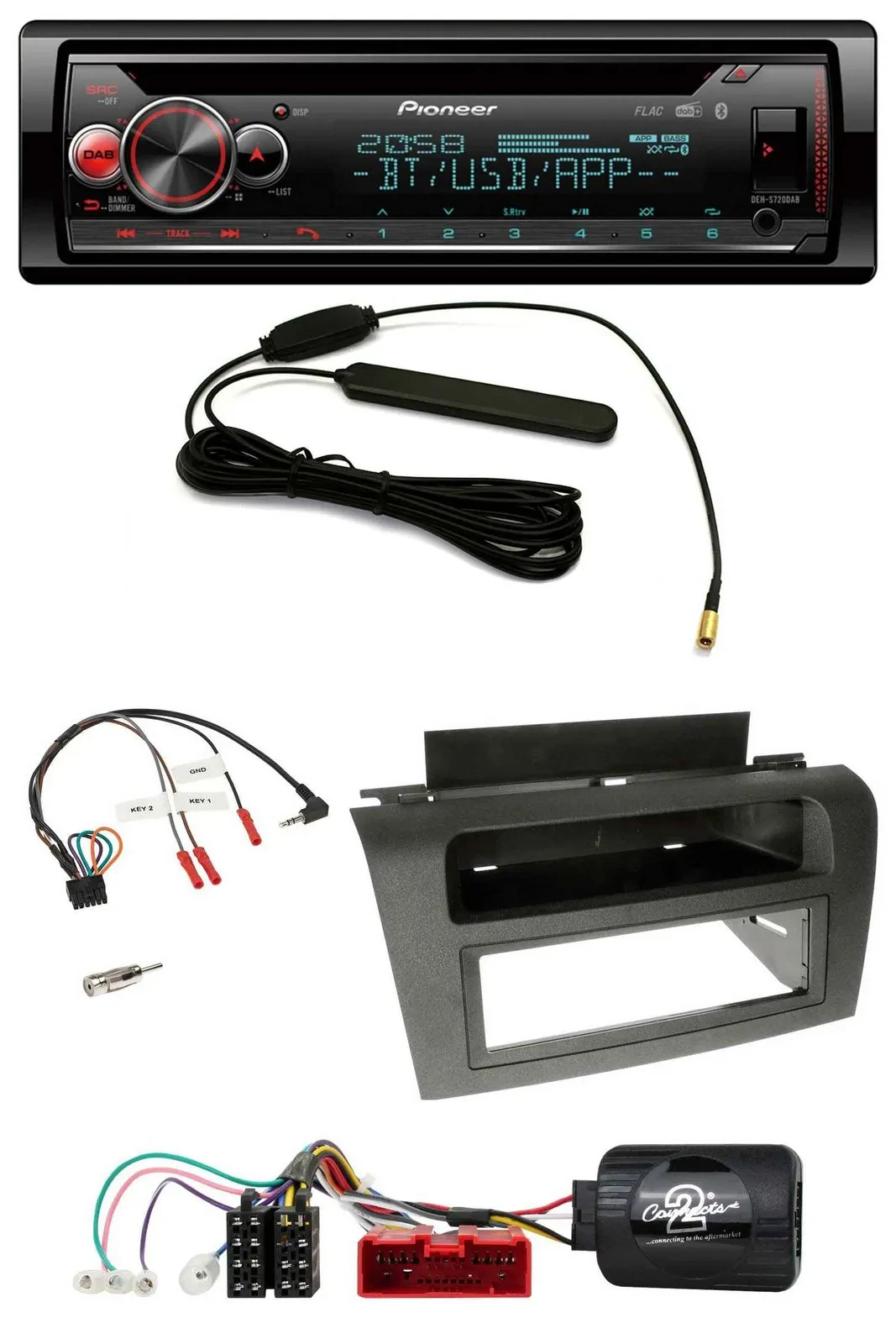 Автомагнитола Pioneer USB DAB Bluetooth CD для Mazda 3 (2003–2009) с поддержкой управления с руля