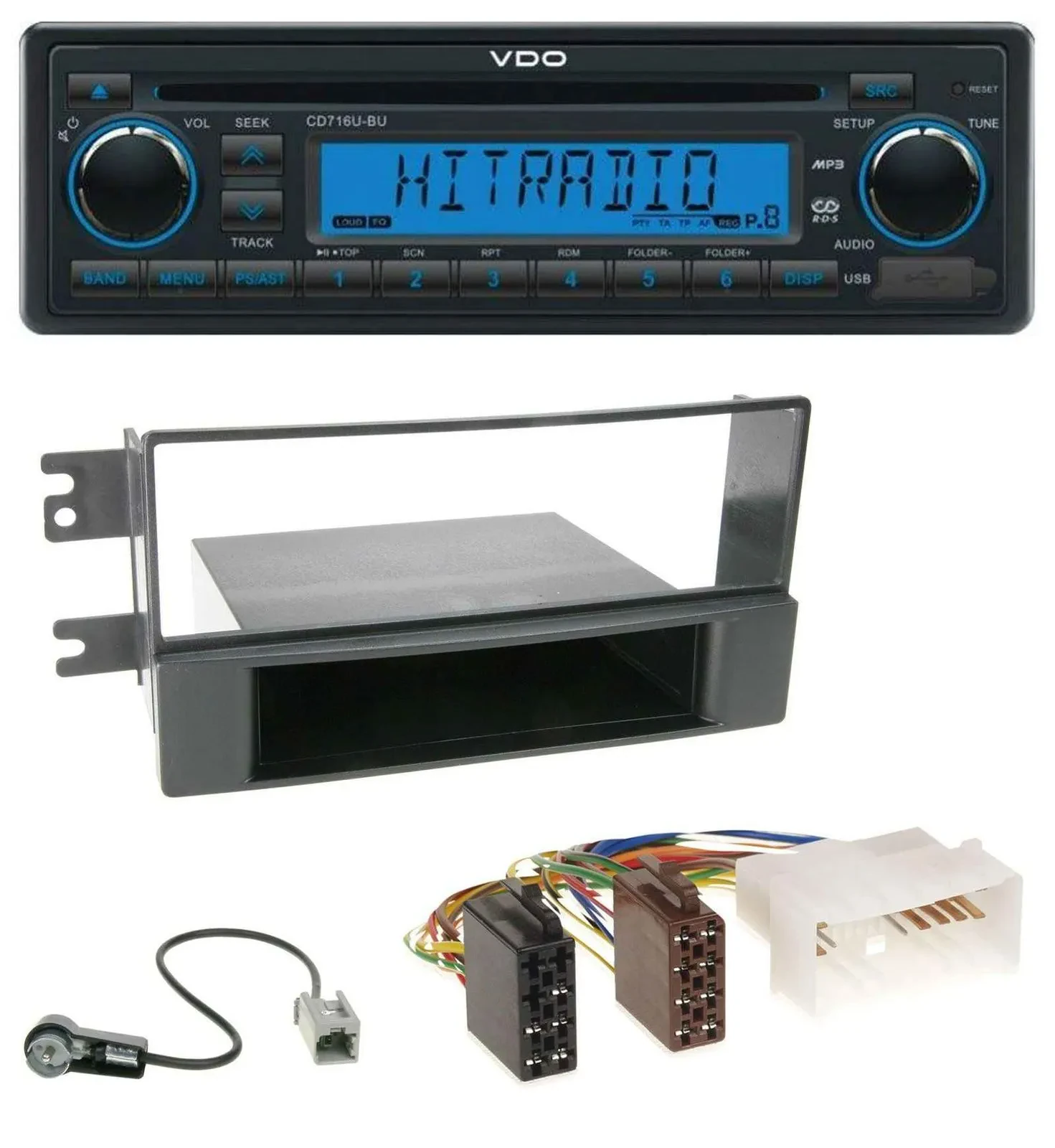 VDO AUX MP3 1DIN CD USB Autoradio für Kia Cerato (ab 2007)