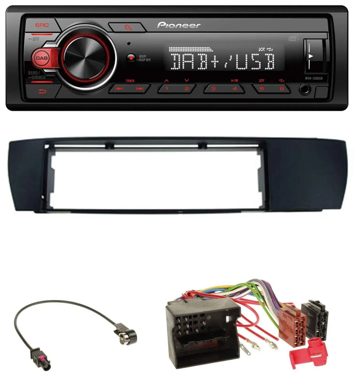 Pioneer MP3 1DIN DAB USB AUX Autoradio für BMW X3 (E83 2004-2010) seitlich