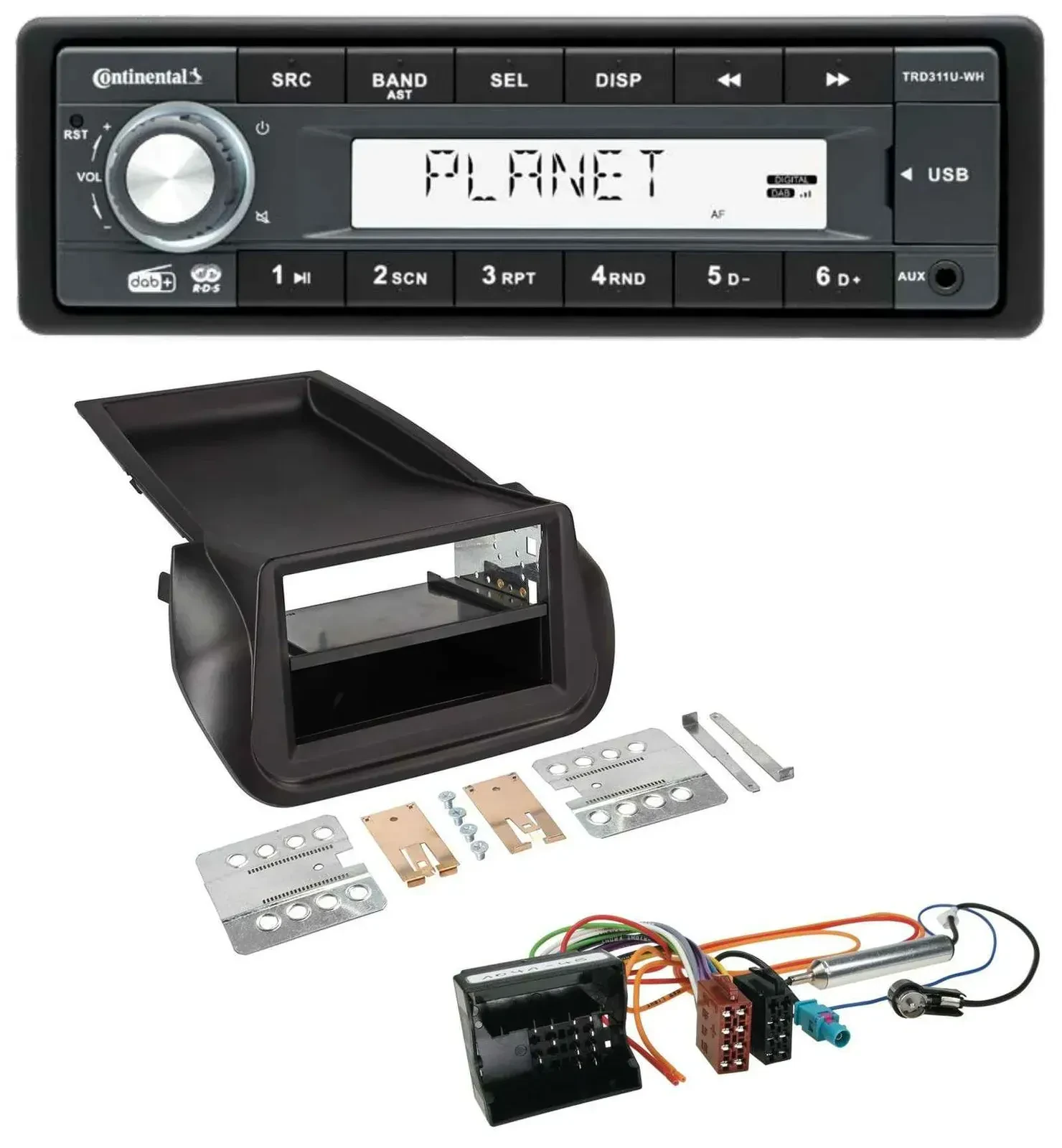 Continental MP3 AUX USB DAB 1DIN Autoradio für Citroen Nemo Peugeot Bipper ab 20